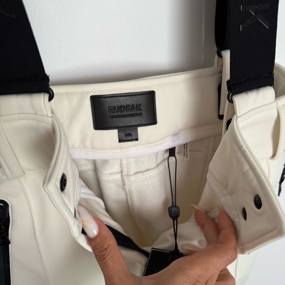 Rudsak limited edition messa ski pant with logo straps in cream white size S - Picture 7 of 16